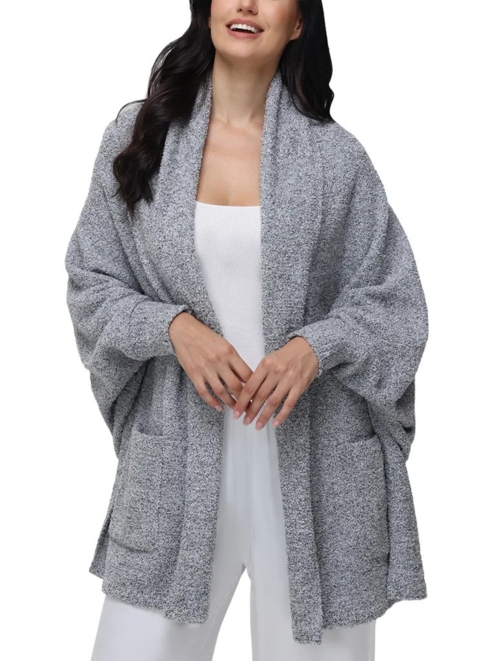 525 America Revolve Women's Cozy Cape , Light Heather Gray small medium